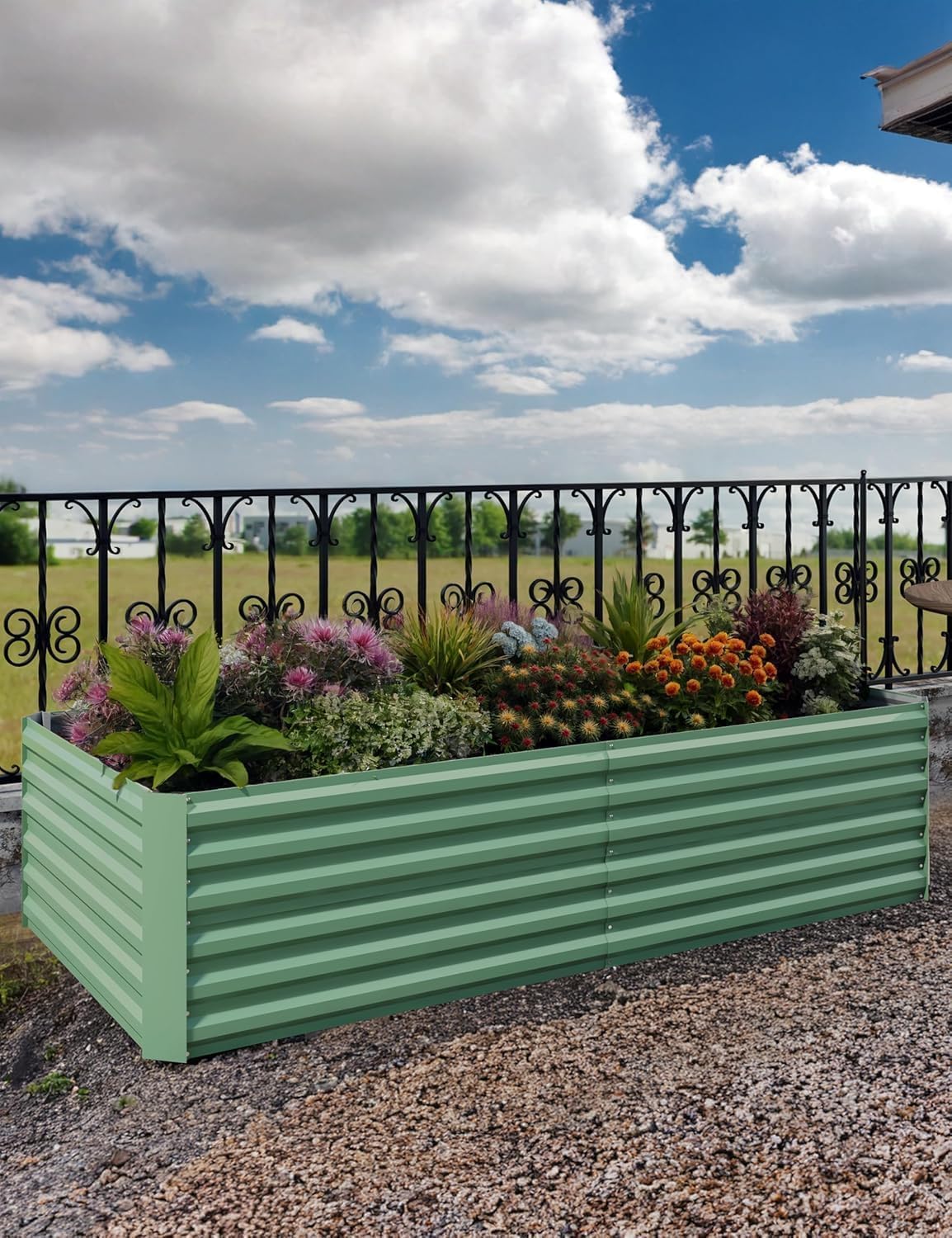 PeacefulHues 2 Pack Galvanized Metal Raised Garden Beds 8x4x2 Ft, 24" Tall Outdoor Large Planter Boxes for Vegetables, Flowers, Herbs & Succulents, Rust-Resistant Steel, Easy Assembly