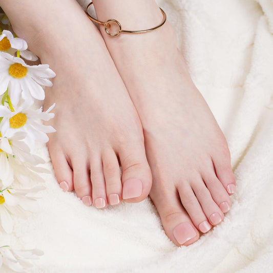 DANNI & TONI Semi Cured Gel Toenail Strips (Tint Nude) Natural Toenail Stickers Gel Pedi Wraps 37 Stickers