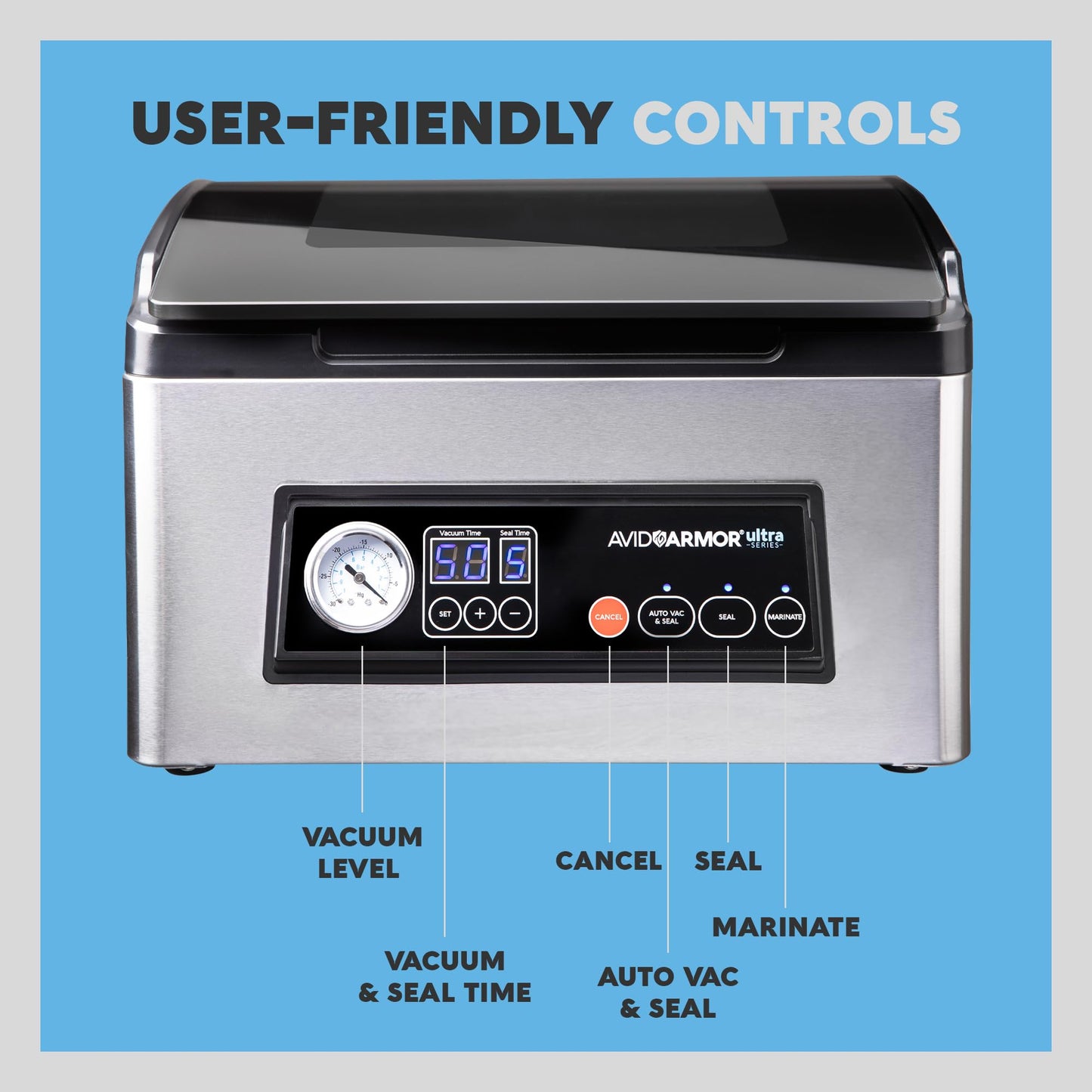 Avid Armor Ultra Series USV32: Premium Chamber Vacuum Sealer Machine High-Performance Vacuum Chamber Sealer for Professional and Home Use, Ideal Commercial Vacuum Sealer Machine for Food Preservation