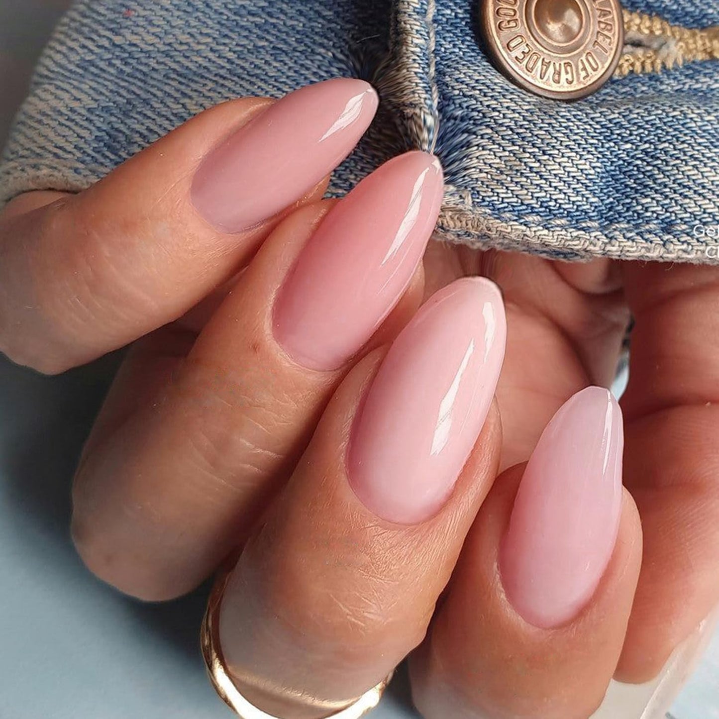 GLAMERMAID Press On Nails Extra Short Square, Jelly Soft Gel Fake Nails Round Squoval, Natural Nude Pink False Nails Tip, Nude Pink Press on Nails Medium Almond, Natural Jelly Gel Nails Pure Stiletto