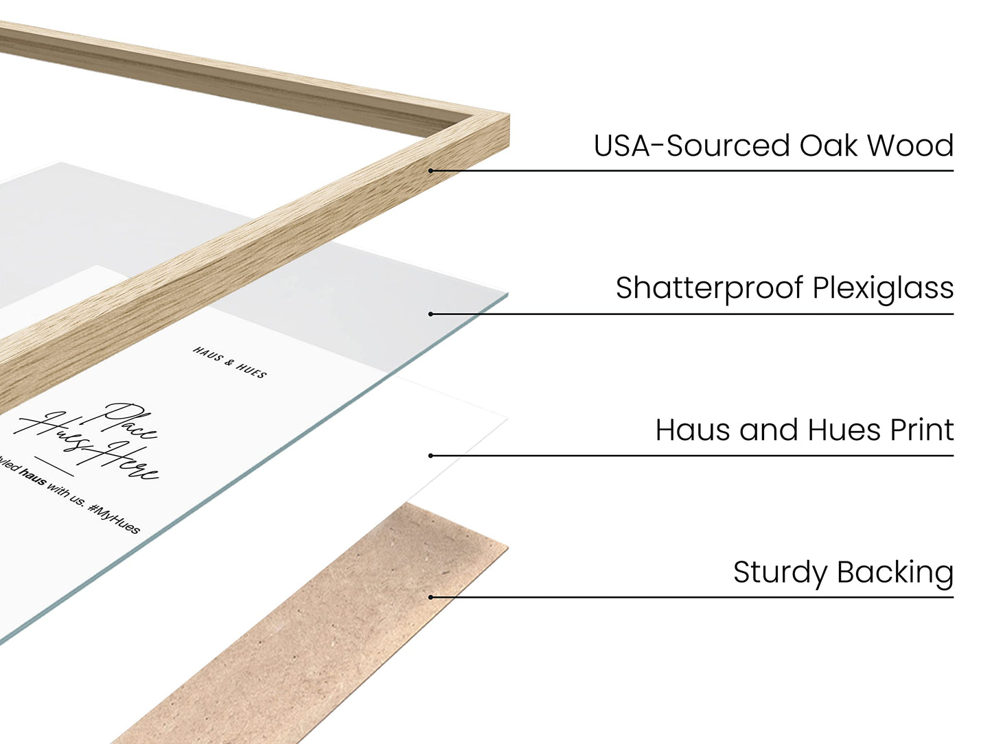 HAUS AND HUES Beige Oak Wood 11x14 Picture Frame - Modern Wood Wall Art Display - Lightweight 11x14 Frame for Art Prints, Photos, Posters - Ready-to-Hang Vertically & Horizontally (Set of 6)
