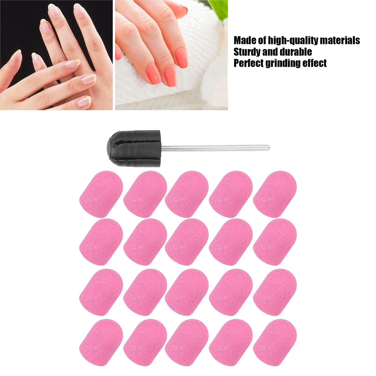 Nail Drill Bits Kit, Nail Art Sanding Nail Drill Bits Polishing Grinding Sanding Bands Set Nail Drill Head Accessory for Manicure Pedicure Nail Polishing Burr Home Salon Use 13 x
