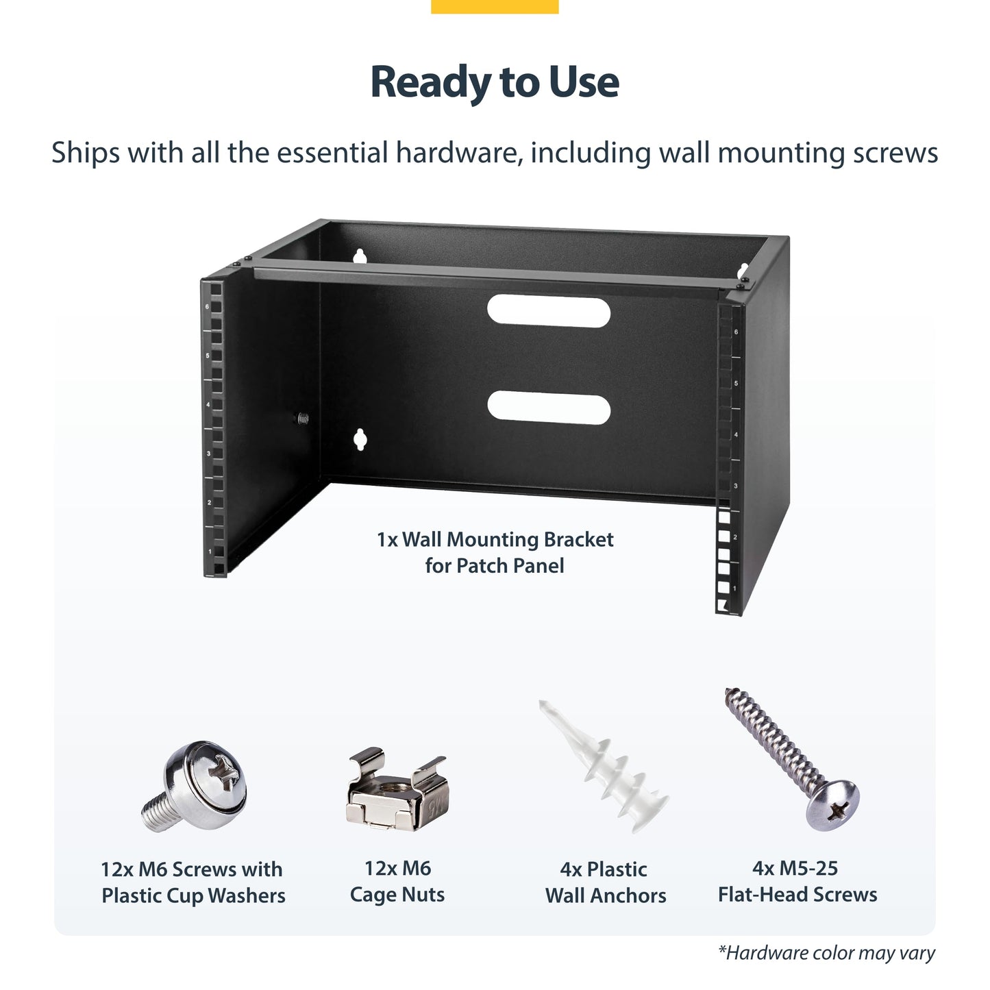 StarTech.com 6U Wall Mount Network Rack - 14 Inch Deep (Low Profile) - 19" Patch Panel Bracket for Shallow Server and IT Equipment, Network Switches - 44lbs/20kg Weight Capacity, Black (WALLMOUNT6)