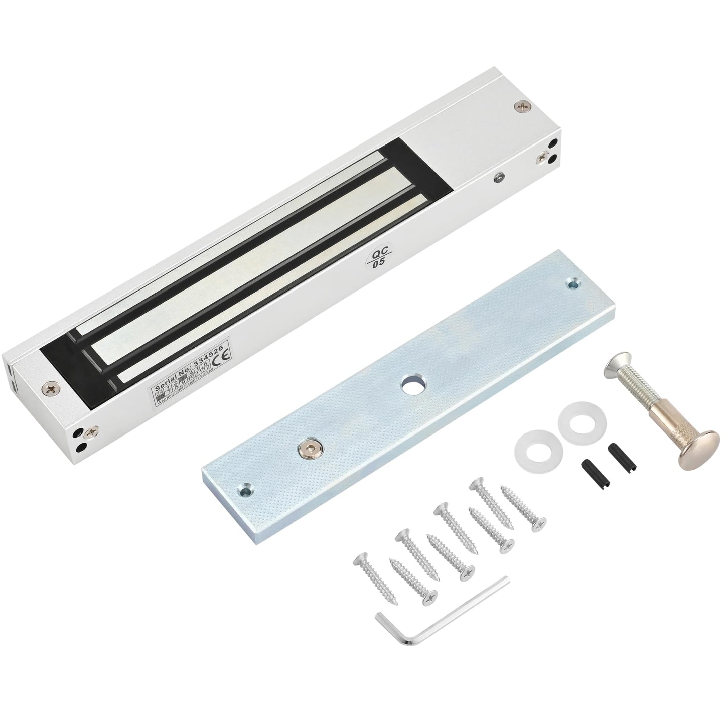 Heavy-Duty Waterproof 12V DC NC Electromagnetic Door Lock, 600LBS Magnetic Holding, Surface-Mount, for Metal & Wooden Doors, Indoor & Outdoor Security Access Control