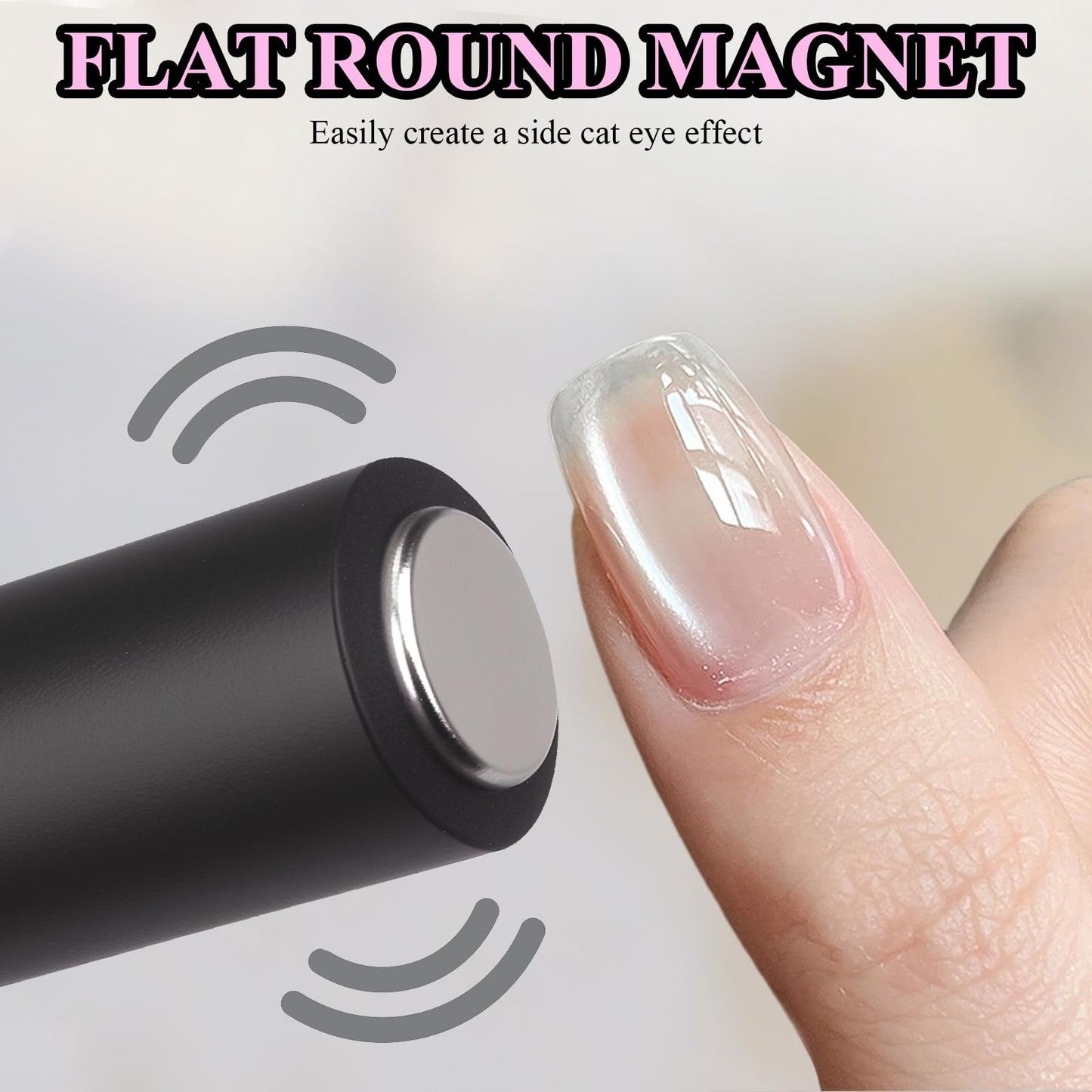 Plman 3 in 1 Y-Shaped Cat Eye Nail Magnet, Double Head Cat Eye Gel Nail Polish Magnet, Detachable Nail Magnet Tool with Nail Magnet Guides, Nail Magnetic Pen for Nail DIY at Home (Y-Shaped Set-Black)
