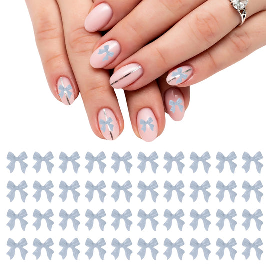 YELARXI Nail Bows, 3D Flowers for Nails Acrylic Resin Bows Art Accessories - Fitting for (DIY Manicure - Tips Decoration - Women and Girls) 100 Pcs & Gray
