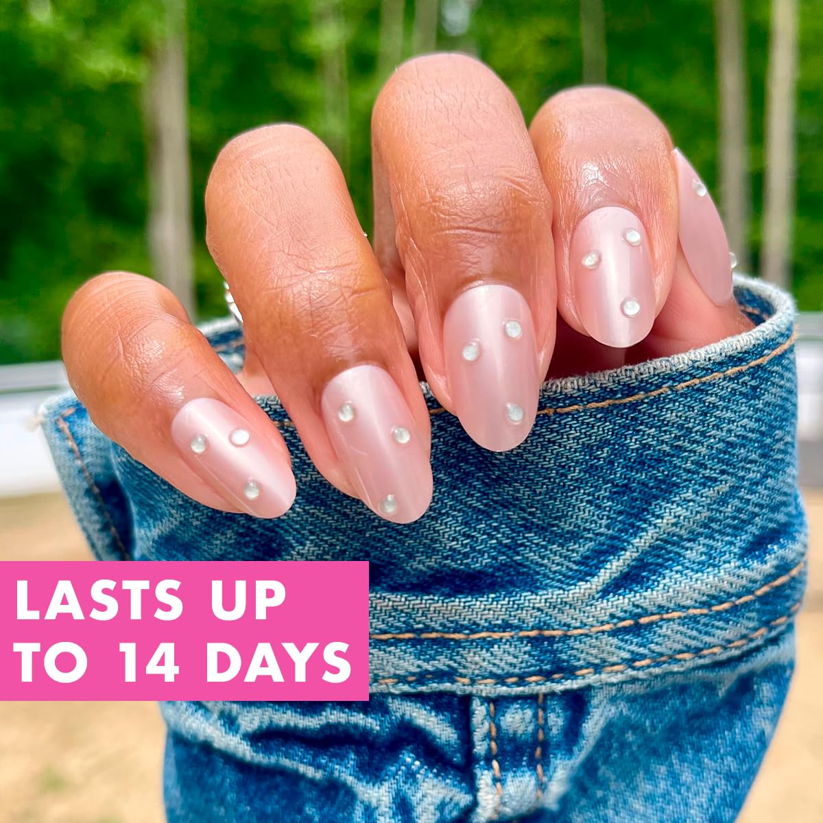 Olive & June Maximalist Instant Mani Press-On Nails (Glue) | 42 Fake Nails, 21 Sizes | Non-Toxic, Long-Lasting Big, Bold Gorgeous Realistic Look | Salon-Quality | Medium, Oval | Diamond Chrome Mani