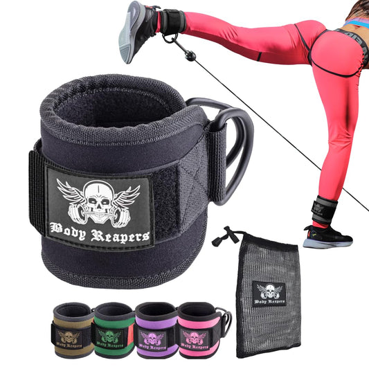 Body Reapers Workout Ankle Straps for Cable Machine Women, Ankle Cuff Cable Attachment, Ankle Clips for Cable Machine, Glute Kick Back Ankle Straps, Glute Workout, Lower Body Exercises - Single