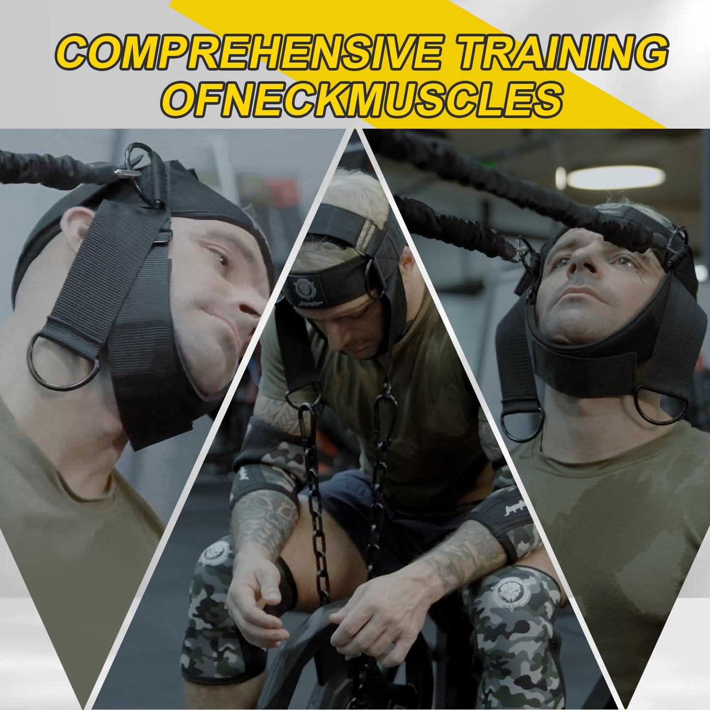 Neck Harness for Increases Neck Core Strength - Neck Exerciser with 30" Heavy Duty Steel Chain for Safely Lifting Weights Up to 282 lbs Green