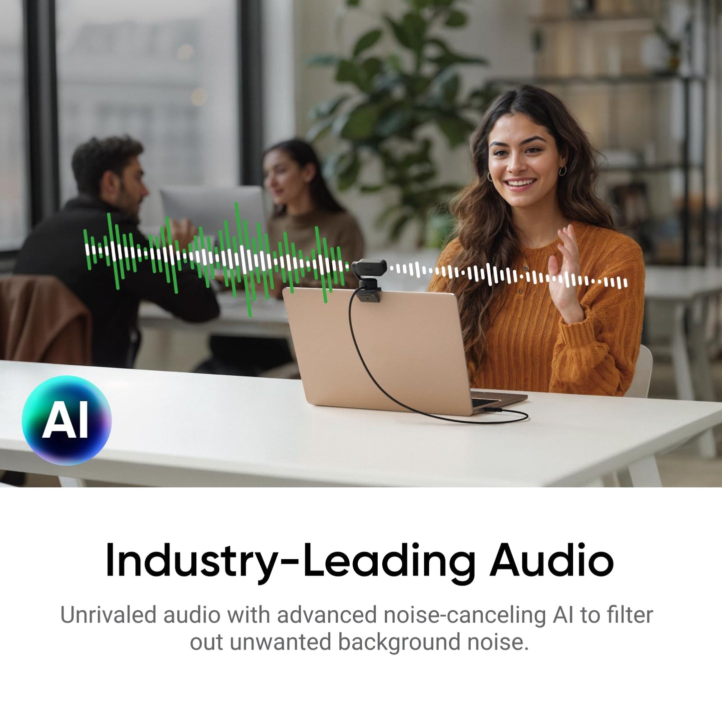 Insta360 Link 2 - PTZ 4K Webcam for PC/Mac, 1/2" Sensor, AI Tracking, HDR, AI Noise-Canceling Mic, Gesture Control for Streaming, Video Calls, Gaming, Works with Zoom, Teams, Twitch & More