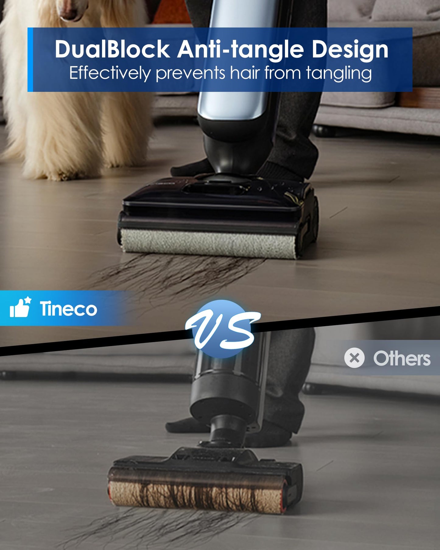 Tineco Floor One S9 Artist Pro Wet Dry Vacuum Cleaner, 22kPa Suction, 360° SmoothDrive, Anti-Tangle Design, 185°F Flashdry, 75 Min Runtime, Dual-Edge Cleaning, 180° Lay-Flat