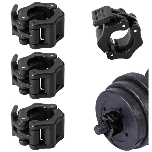 4 Pack Dumbbell Barbell Clamps 30mm, Quick Release Weight Bar Collars, Secure Locking Barbell Clips for Weightlifting, Workout, Strength Training & Fitness Accessories (Black)