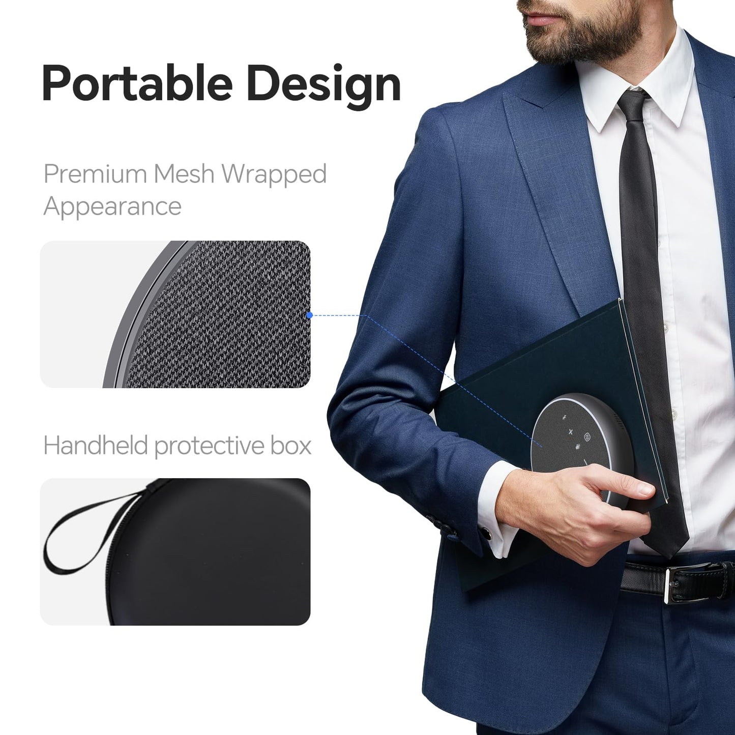 N newline Conference Speaker and Microphone, 2 Mics 360° Voice Pickup, AI Noise Reduction & Clear Calls, USB & Bluetooth Speakerphone, Up to 12H Call Time, for Small-to-Mid Meetings & Home Office