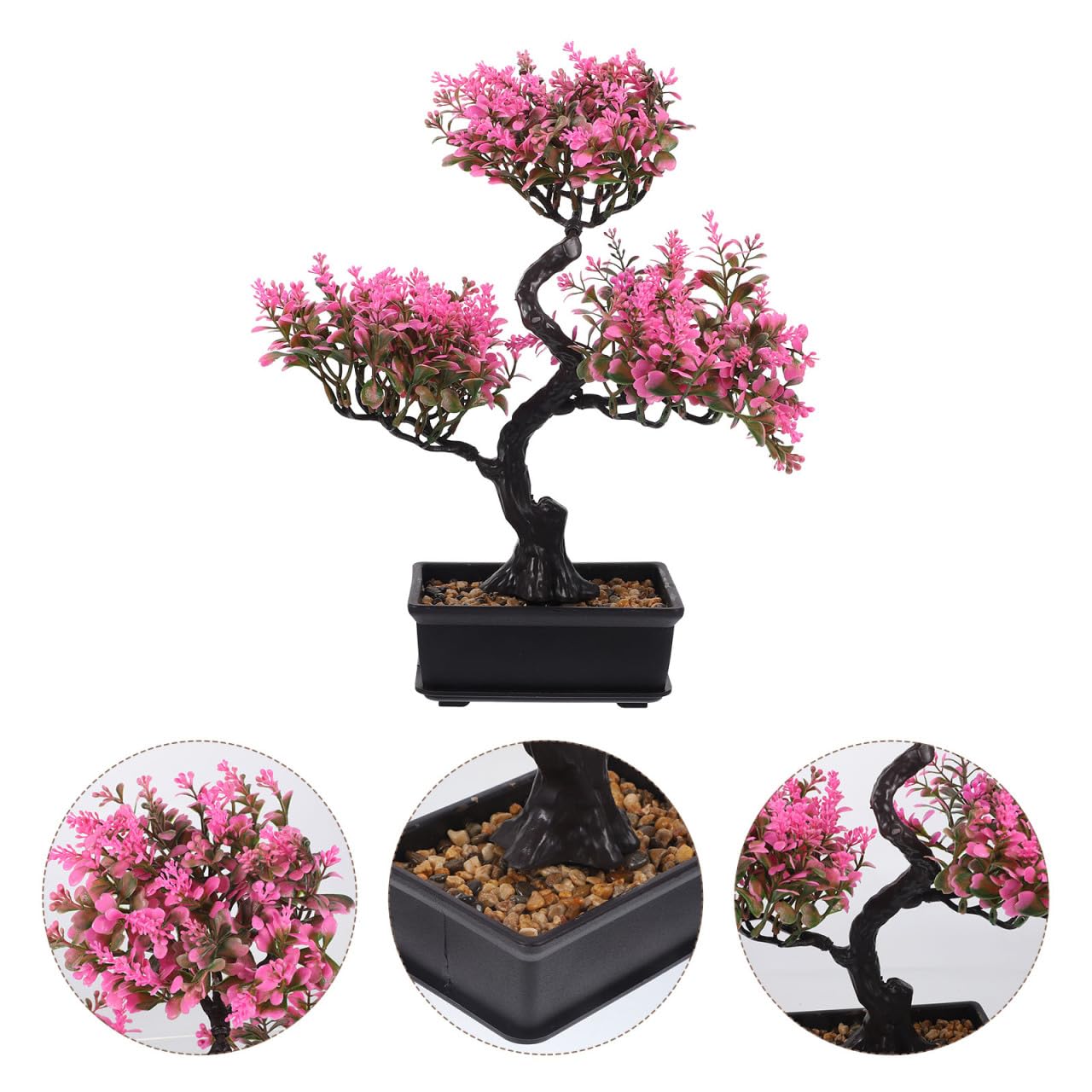 Zerodeko Artificial Bonsai Tree Realistic Faux Potted Plant 14.17X12.59X3.93 Inch Desktop Decor for Home Office Kitchen Maintenance-Free