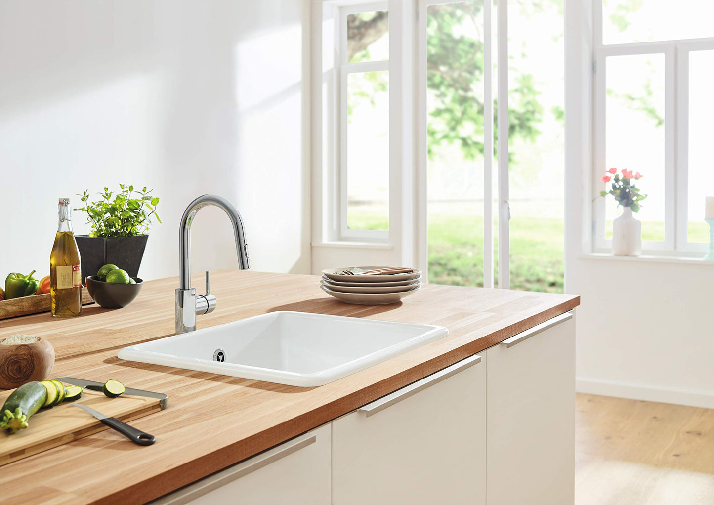 GROHE 32665003 Concetto Pull-Down Kitchen Faucet with Sprayer, 1.75 GPM, Chrome