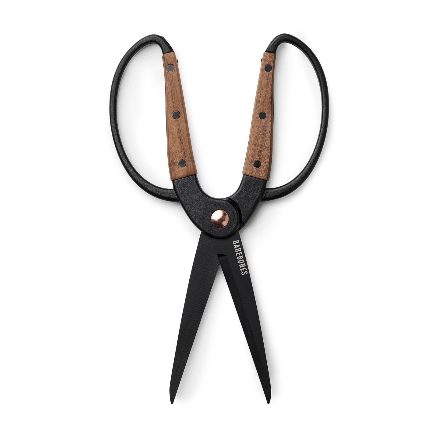 Barebones Garden Scissors - Walnut Scissors - Garden Supplies and Indoor Plant Accessories - Plant Shears with Wide Handles - Comfortable Fit Hand Pruners (Large)