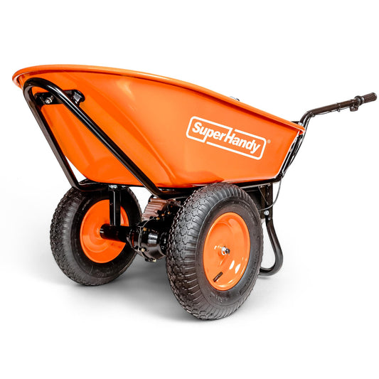 SuperHandy Electric Wheelbarrow – 48V Li-Ion Battery,330 lbs (150 kg) Capacity, 85L Steel Powder Coated Tub, Material & Debris Hauler Utility Cart