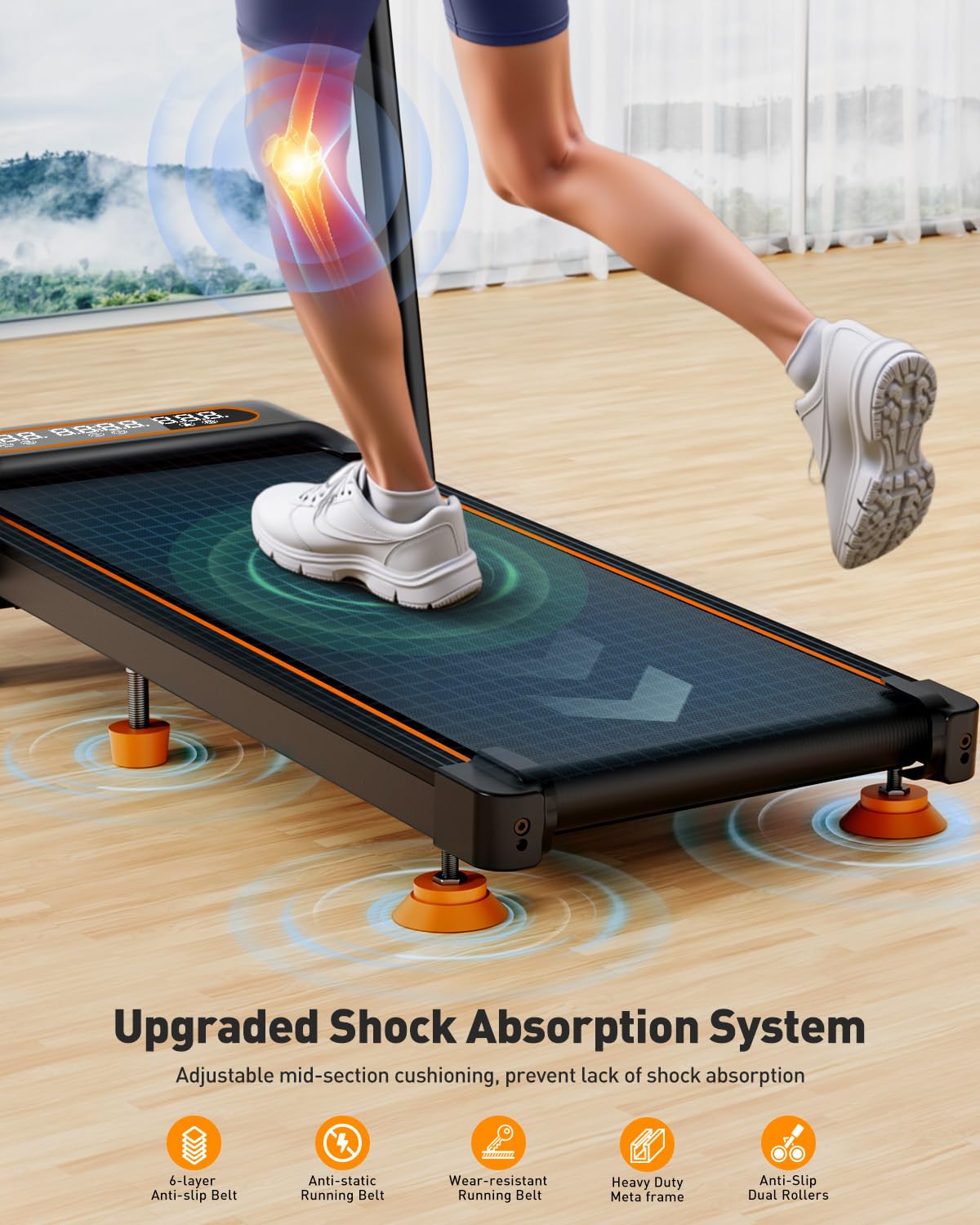 Trisomy Walking Pad with Incline, Walking Pad Treadmill for Home Office, Upgraded 3.5 HP Under Desk Treadmill 330Lbs Capacity, 4 in 1 Portable Walking Pad with Remote Control and APP, LED Display