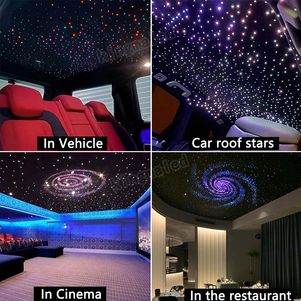 XAEIOW Twinkle Starlight Headliner Light,16W 1000pcs 9.8ft LED Star Ceiling Fiber Optic Light Kit APP/Remote for Car/Home/Party