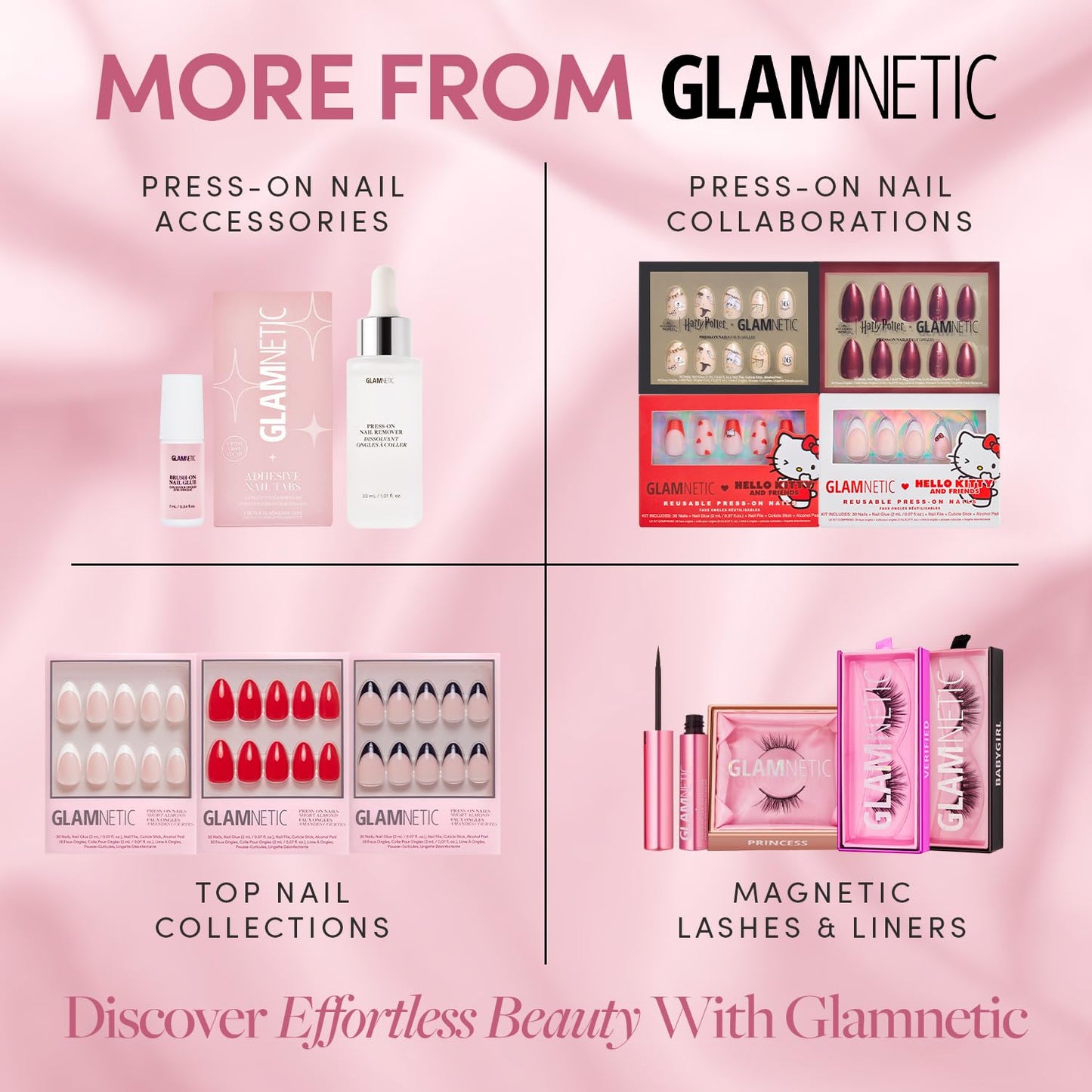 Glamnetic Press On Nails - Café Crème | Semi-Transparent Light Brown French Tip Short Almond Fake Nails in a Glossy Finish, Salon Quality | 15 Sizes - 30 Nail Kit