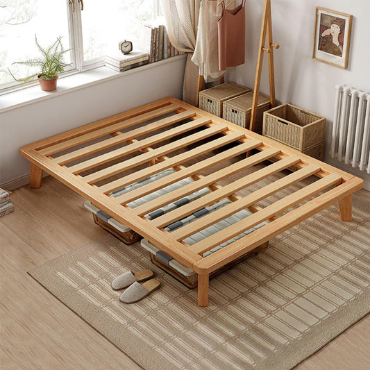 NELYE Twin Platform Bed Base - 14 Inch Solid Wood Mattress Foundation with Support Slats and Legs, Twin-Size Rubberwood Simple Bed Frame