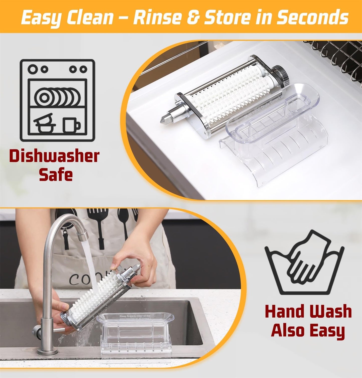 FavorKit Adjustable 3 Thickness Meat Tenderizer Attachment for Kitchenaid Stand Mixers,Durable Metal Housing with Transparent Cover,Dishwasher Safe