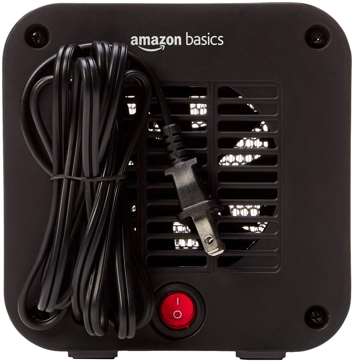 Amazon Basics Ceramic Space Heater, Portable Mini Heater for Office Desk, 500W, With Tip-Over Protection, Lightweight 1.4 lbs, White, 5.9"D x 3.2"W x 6"H