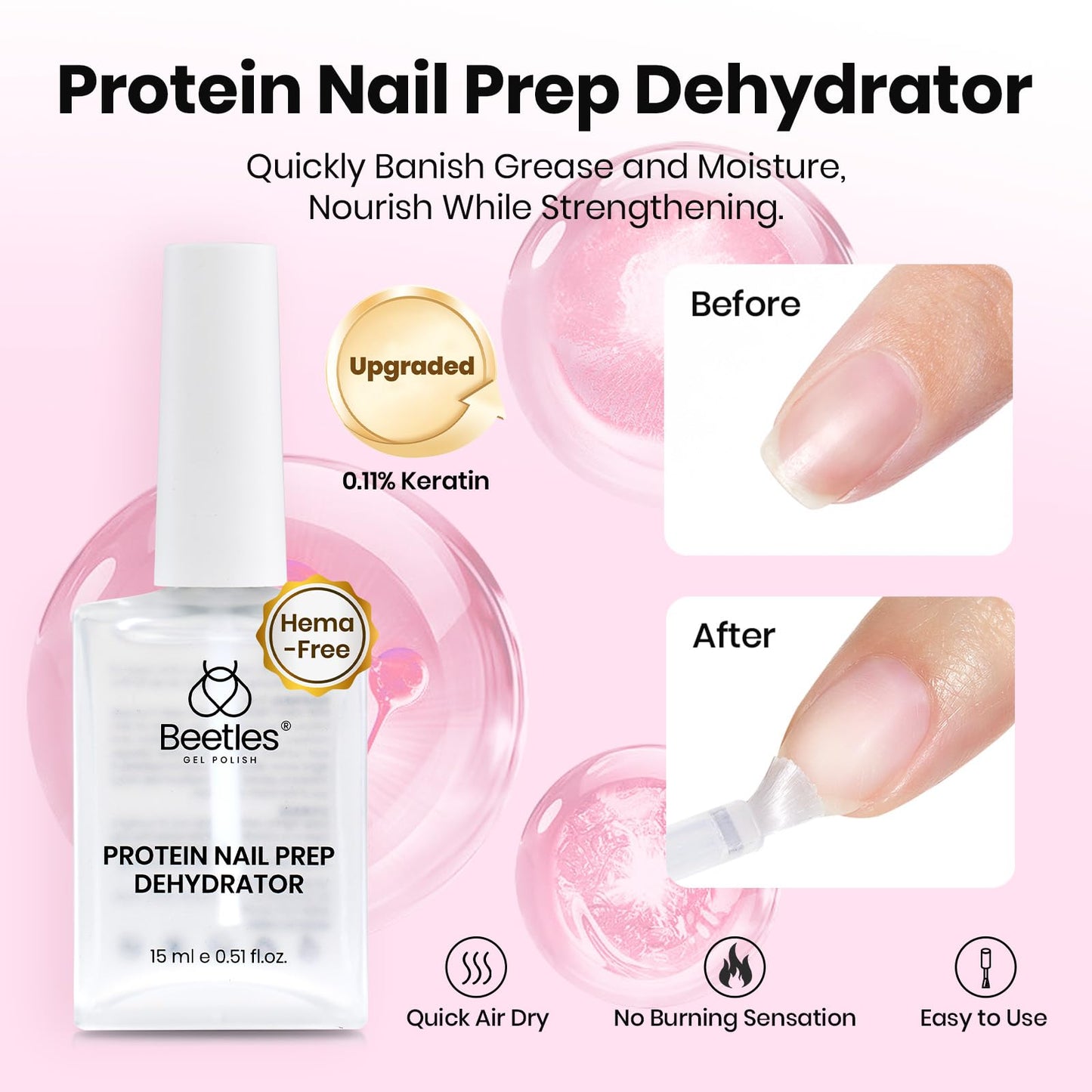 Beetles Tipex Lite Nail Tips Kit with Dehydrator & Primer, Short Square Full Cover Clear Nails 256PCS 16 Sizes, Mini UV Lamp, 20g Solid Nail Glue, Base & Top Coat, All-in-One Nail Starter Kit