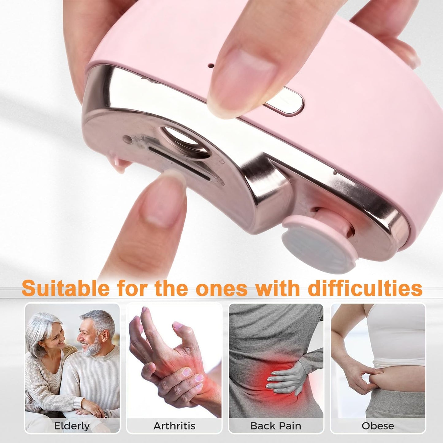 Electric Nail Clipper,Electric Nail Trimmer,2026 Upgraded 3 in 1 Automatic Electric Nail Clippers for Seniors,Baby and Adults,Polishing Clipper with LED Light,Suitable for Fingernail Toenails(Pink)