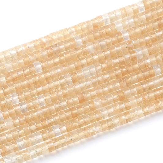 150pcs 2x4mm Natural Tea Watermenlon Jade Stone Tube Shape Beads Loose Flat Round Cylinder Flat Spacer Green Stone Beads for Bracelet Earrings Jewelry Making