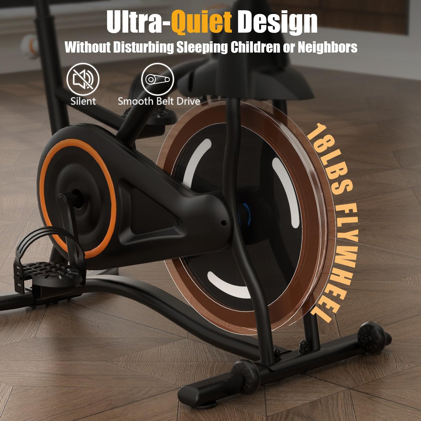 HOELLL Exercise Bike with Exclusive Heart Rate Sensor and APP Sync, Stationary Bikes for Home with Continuously Variable Resistance, Compact Indoor Cycling Bike with Tablet Mount
