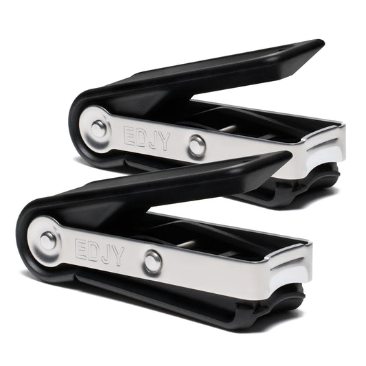 EDJY Fingernail Cutter - Precision Stainless Steel Nail Cutter for Fingernails | Sharp Blade, Ergonomic Design, Durable & Rust-Resistant | Ideal for Men and Women | Black | 2-Pack