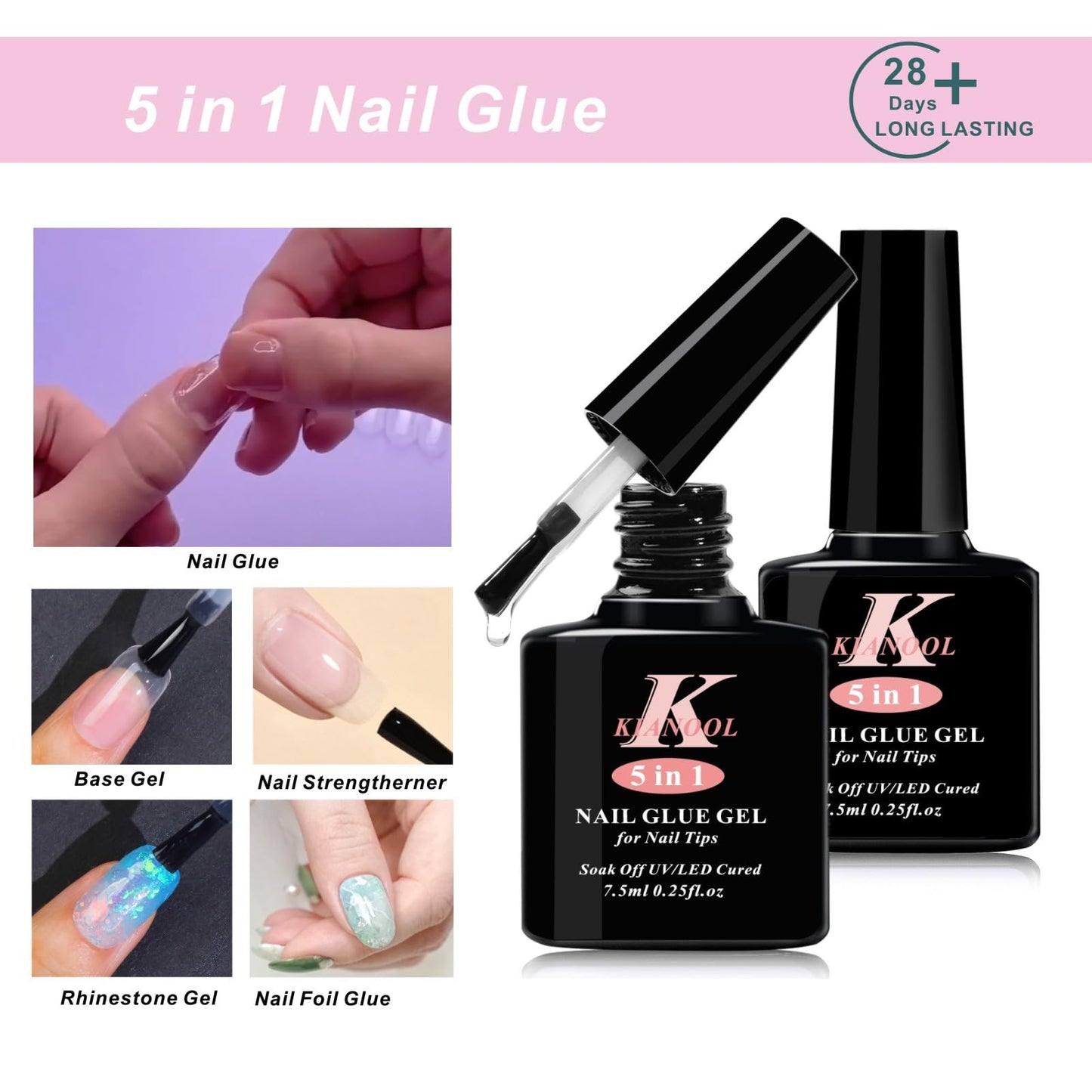 Gel x Nail Kit Almond Shape, 552 Pcs Short Almond Nail Tips with U V Lamp, 5 in 1 UV Glue Press on Easy Extension set, Acrylic False Tips Kit DIY Manicure Art Gifts for Women