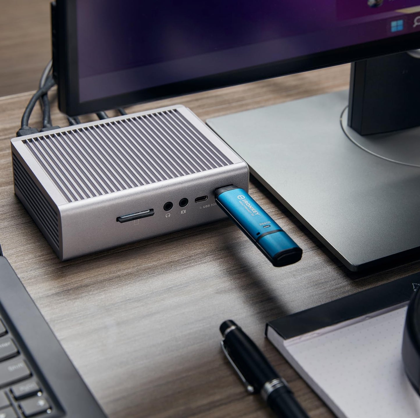 Kingston IronKey Vault Privacy 50 128GB Encrypted USB | FIPS 197 | AES-256bit | BadUSB Attack Protection | Multi-Password Options | IKVP50/128GB