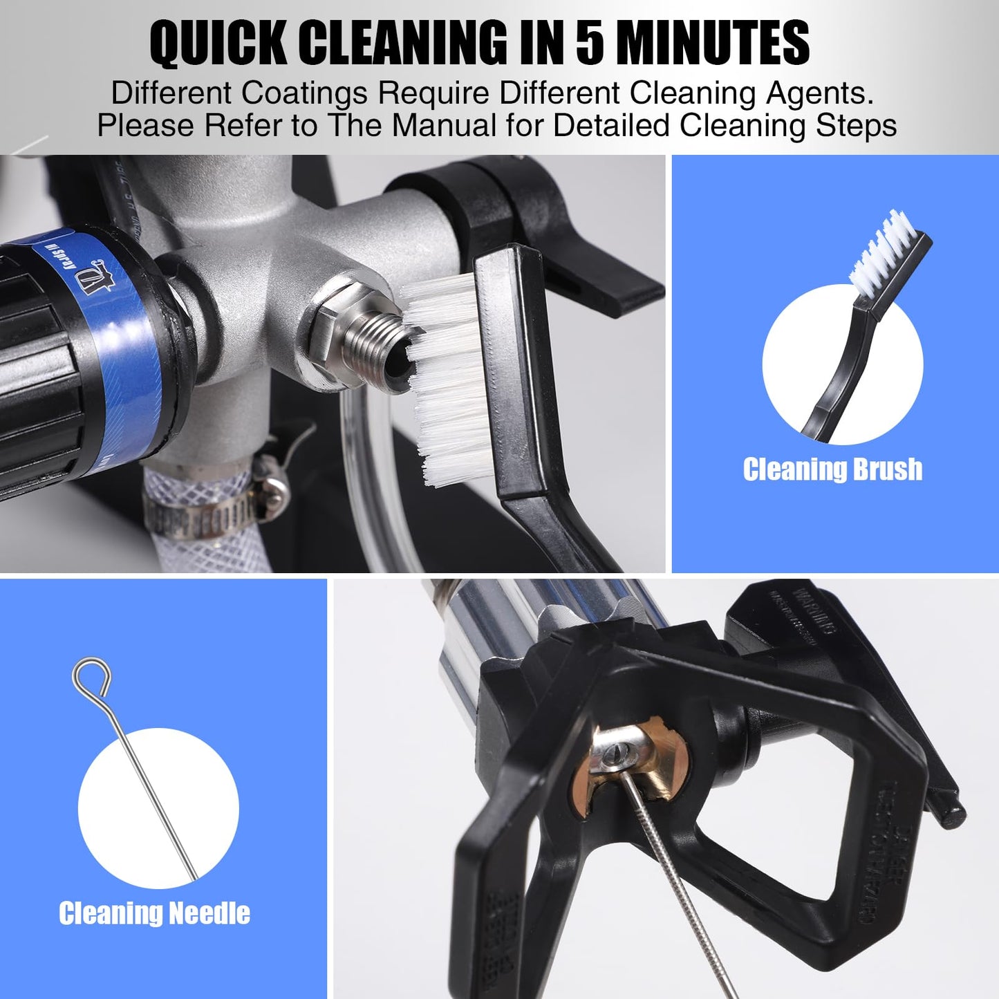 Gyfent X6 Airless Paint Sprayer, 0.31GPM Paint Sprayer for Home Interior 3000psi 650W High Efficiency Airless Sprayer with Low Overspray for House Painting DIY Furniture