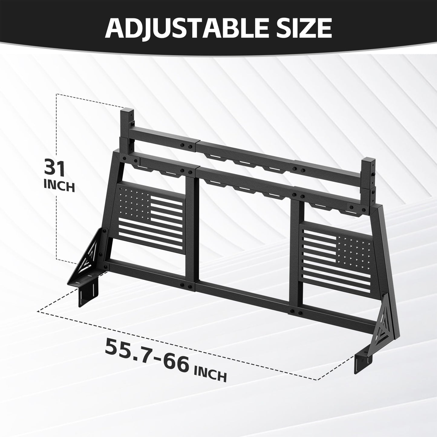 YZONA Truck Headache Rack Extendable Sport Roll Bar Compatible with Ford F150/ Titan/Silverado 1500 & GMC Sierra 1500/ Frontier/Tundra/Chevy Colorado & GMC Canyon/Tacoma/Gladiator JT
