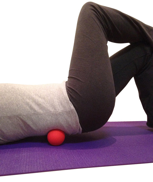 Massage Lacrosse Balls for Myofascial Release, Trigger Point Therapy, Muscle Knots, and Yoga Therapy. Set of 2 Firm Balls (Blue and Red)