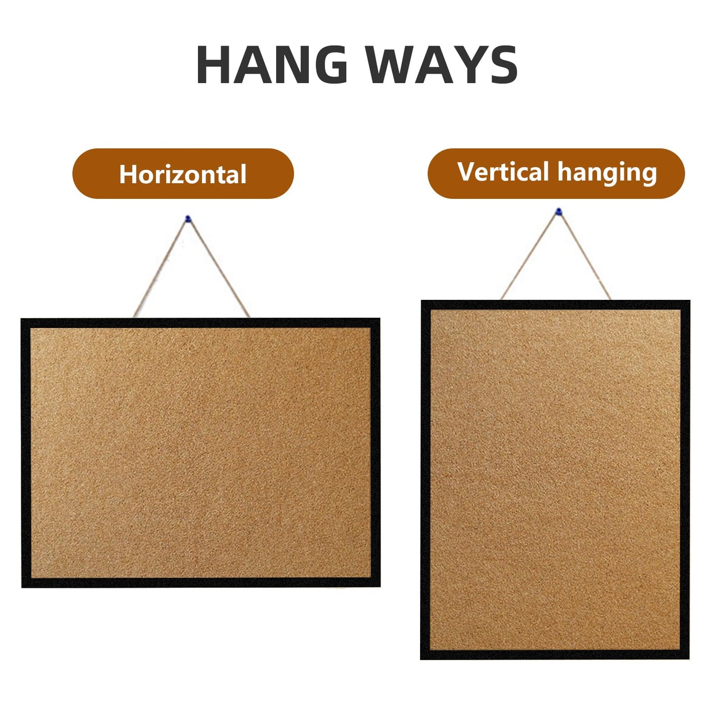 20” x 28” Cork Boards for Walls with Black Wooden Frame 1pack, Whiteboard and Cork Board Combo Double Sided Office Board for Wall Organizer, Bulletins Board Hanging Pin Board for School Home Office
