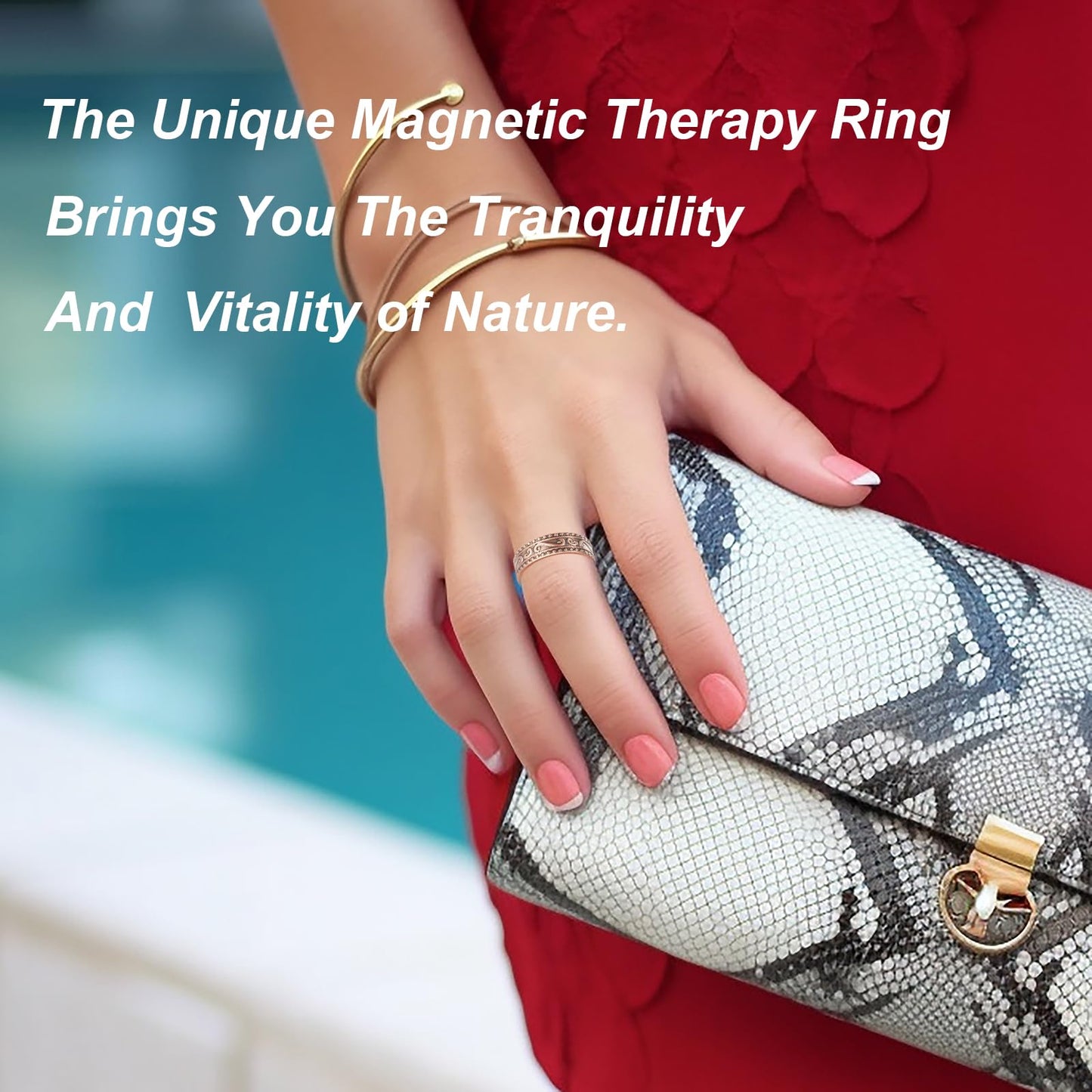 EnerMagiX Copper Rings for Women, 99% Pure Copper Retro Adjustable Magnetic Ring,Copper Jewelry Present (0955)
