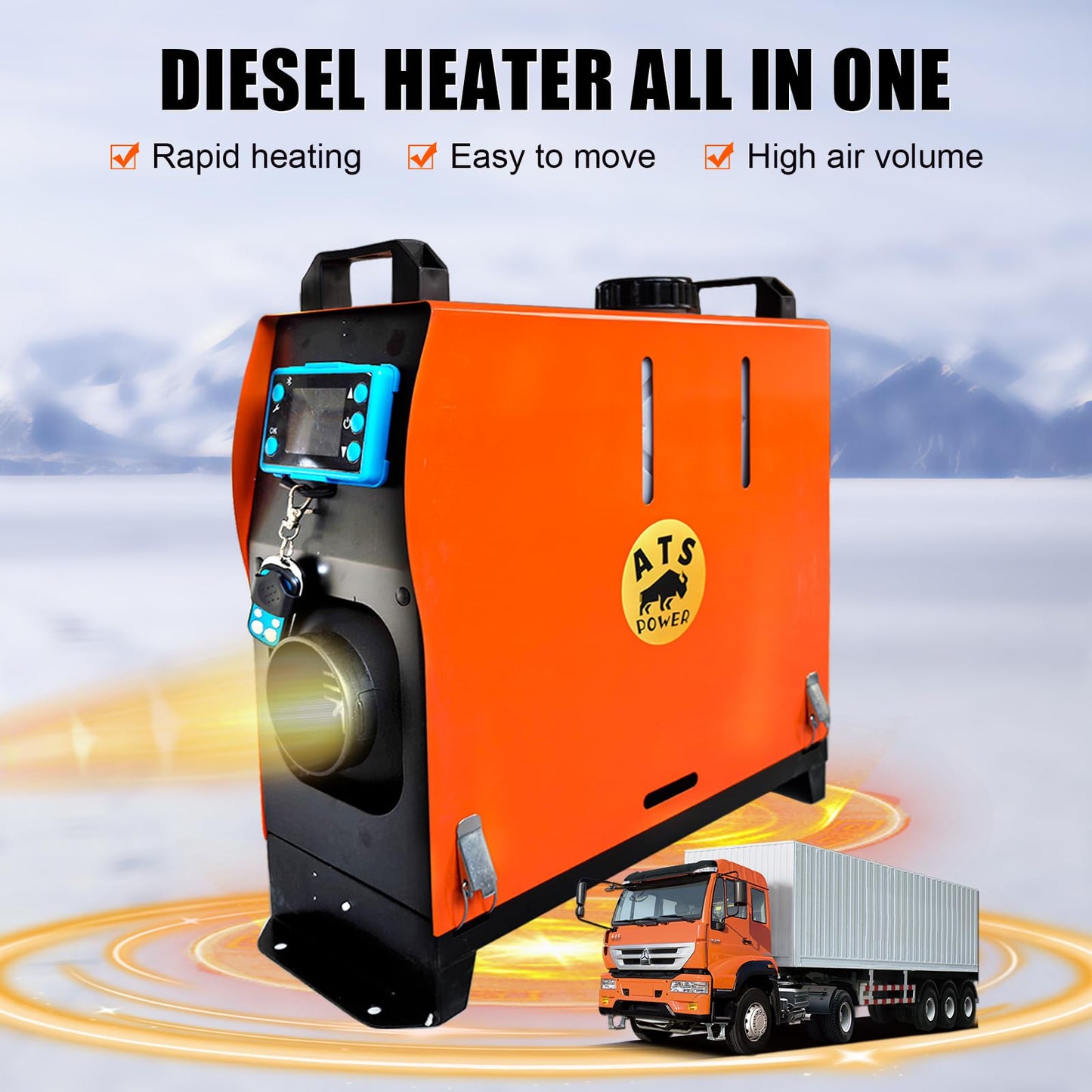 5KW Diesel Air Heater - 12V-24V Portable Diesel Heater with 0.25-0.5L/H Fuel Consumption, -35°C to 30°C Working Temp for RV, Truck, Boat, Camping