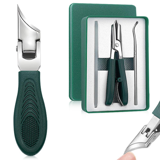 Eagle Beak Beveled Nail Clippers,Long Handle Wide Jaw Opening Anti-Splash Slanted Nail Clipper,Three Sets of Eagle Beak Beveled Nails Clippers,for Thick Nails, Seniors&Ingrown Care