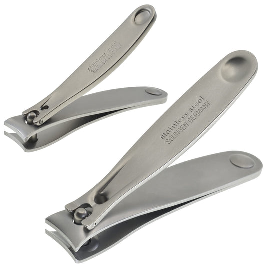 Camila Solingen Set of Fingernail Clipper and Toenail Clipper for Manicure and Pedicure - Professional Nail Clippers with Precision Super Sharp Blades - German Stainless Steel Cuticle Trimmer Kit