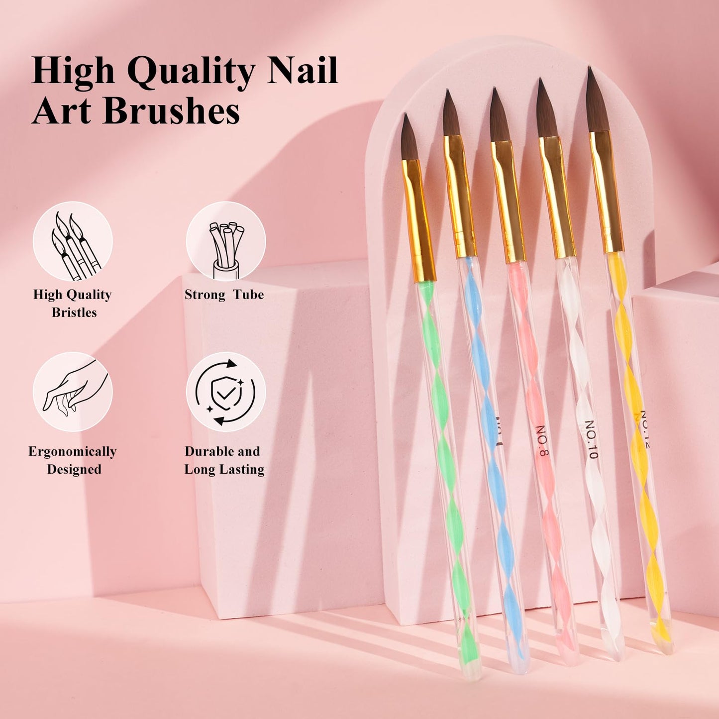Practice Hand for Acrylic Nail: Fake Hand with Stand Nails Kit Acrylic Set - Professional Nail Mannequin Hand for Beginners Salon