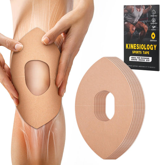 Kinesiology Tape for Knees, 10 Pcs Precut Kinesiology Tape for Knee Pain Relief & Support, Waterproof & Elastic Athletic Tape for Knee Stability, Breathable & Comfortable Kinesiology Tape Precut