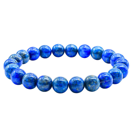 Amazing Gemstone Crystal Bracelet for Women Men's Gifts - Protection Healing Crystal Bracelet - 8mm Gemstone Beaded Stretchable Bracelet Pulseras Para Hombres Mujer Stocking Stuffers Mothers Day Gift (Lapis Lazuli)