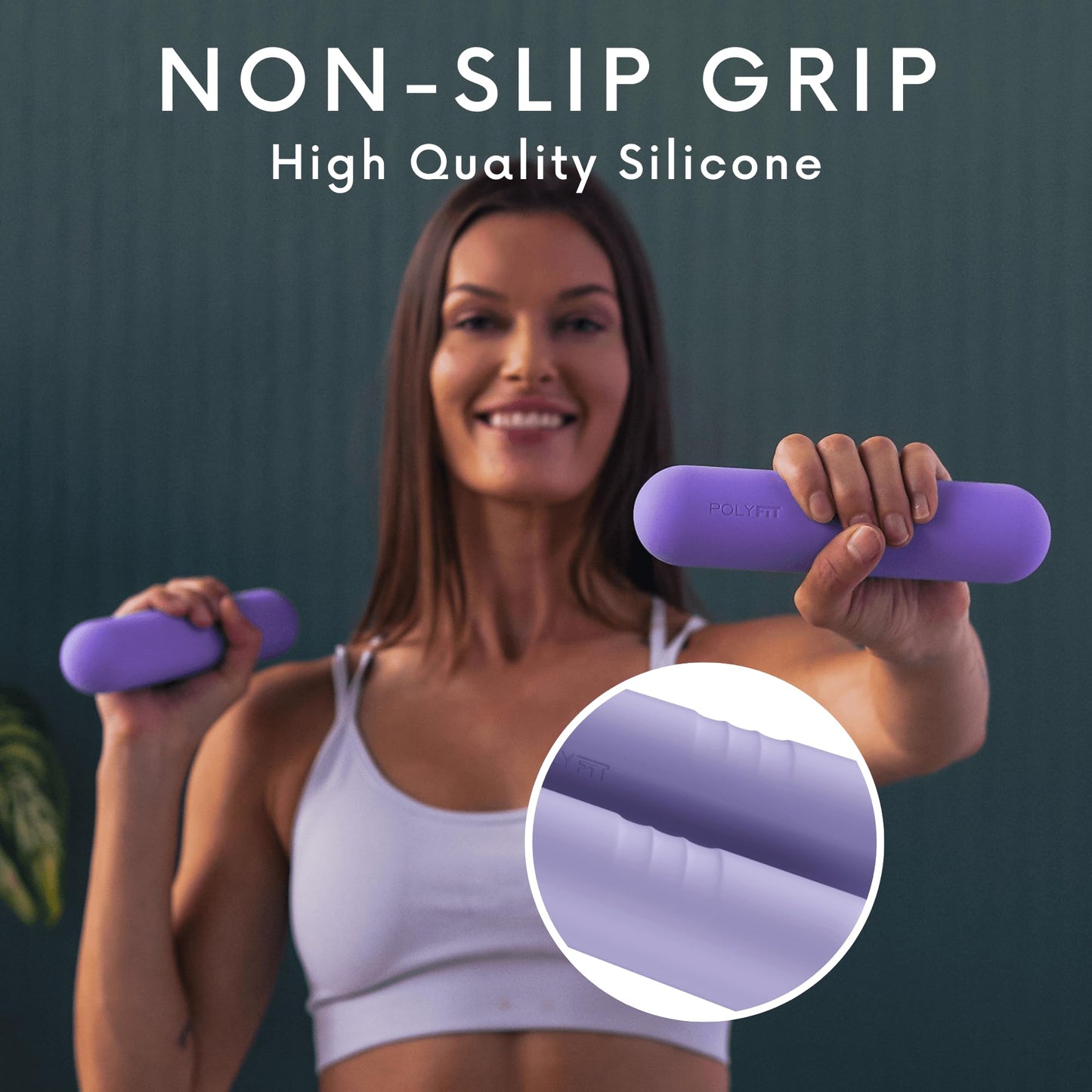 Polyfit Dumbbell Weight Bars for Women - 3.3 LB Each | 6.5 LB Pair - Dumbbell Set for Walking, Yoga, Dance, Barre, Pilates, Cardio, Aerobics - Sage