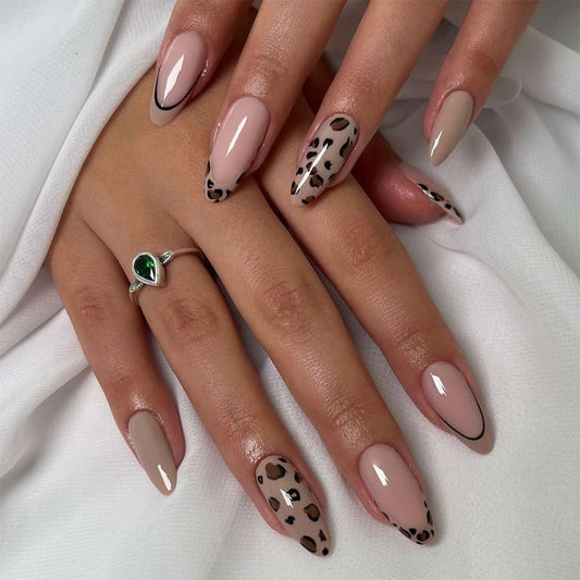 Press-On Nails – Short Almond & Square Styles | Nude, Chrome, Cat Eye, Glitter, French | Reusable with Nail Glue & Tape | 24 pcs kit | Salon Look in Minutes (G-Champagne, Medium)