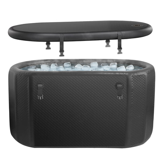 500L Portable Ice Bath Tub with Lid, Large Oval Cold Plunge Tub for Athletes Recovery & Therapy, Durable Inflatable Ice Bath for Full Body Immersion, Professional Cold Tank for Indoor Outdoor Use