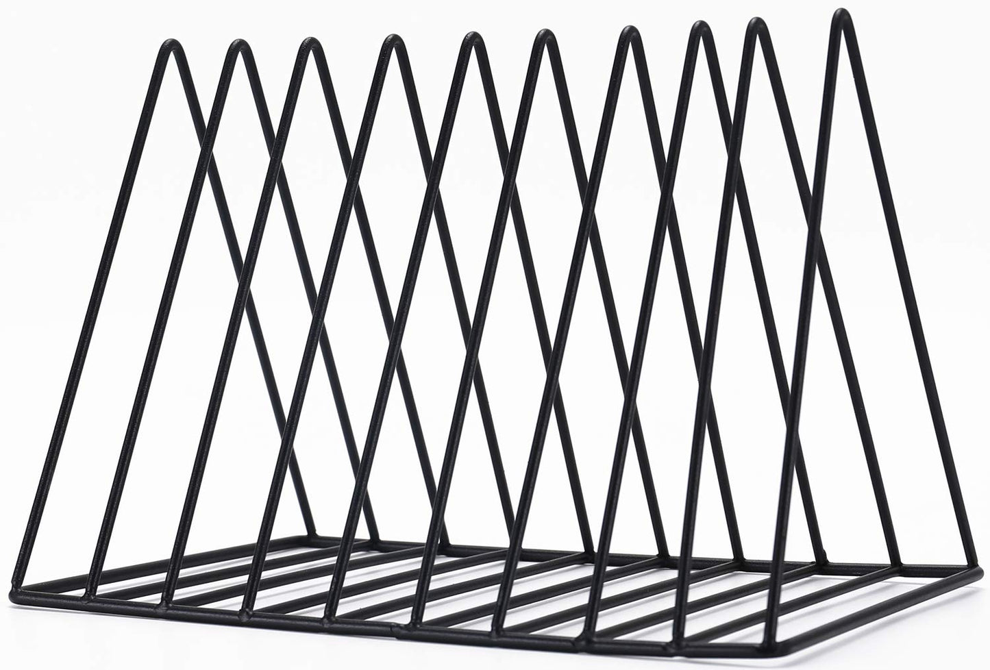 Sooyee 9 Slot Black Magazine Holder,Desktop File Sorter Organizer Triangle Bookshelf Decor Home Office