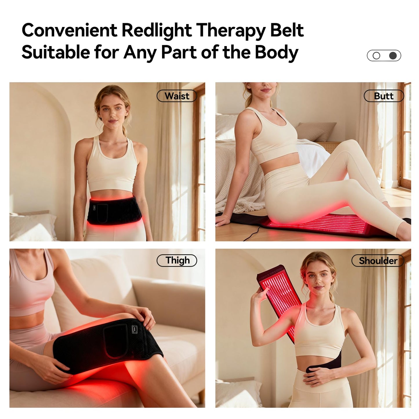 Red LED Light Therapy Belt for Body,600 High-Density LEDs Red Light Therapy,Infrared Light Therapy Wrap